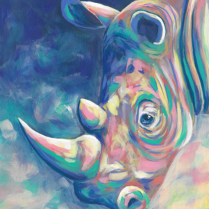 Portrait of a colorful Rhino